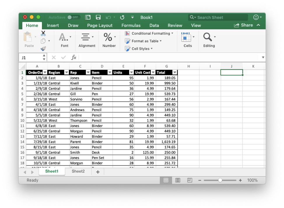 Excel Pivot Table