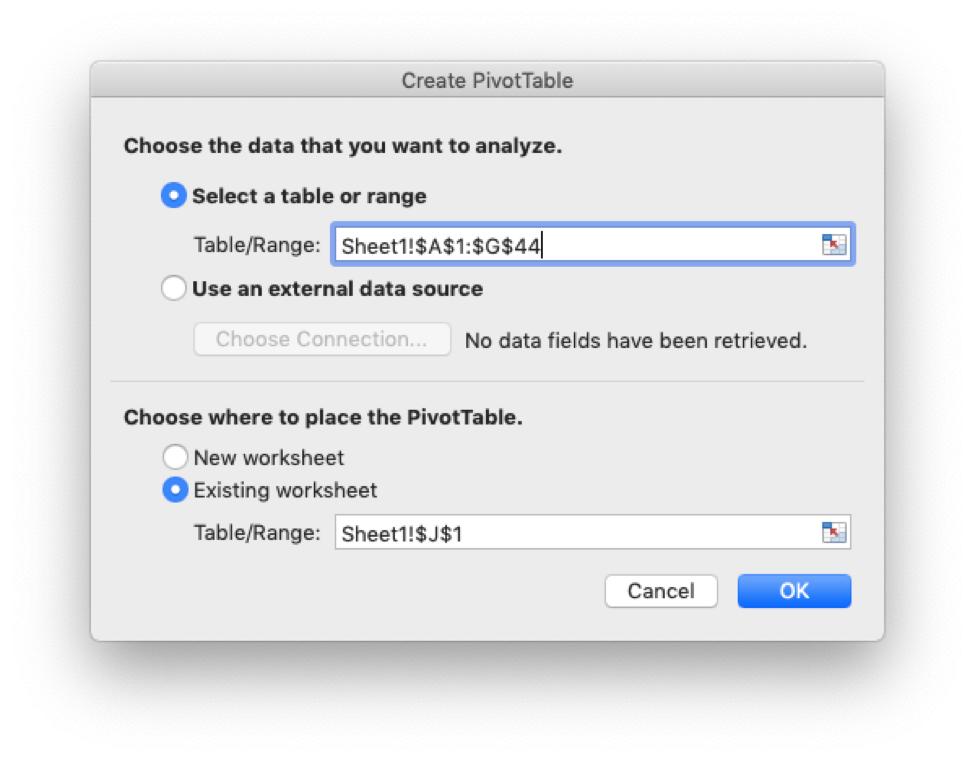 Excel Pivot Table