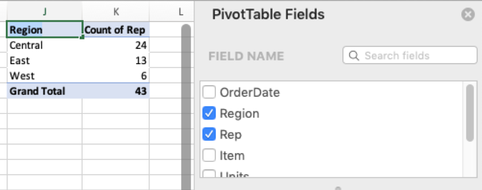 Excel Pivot Table