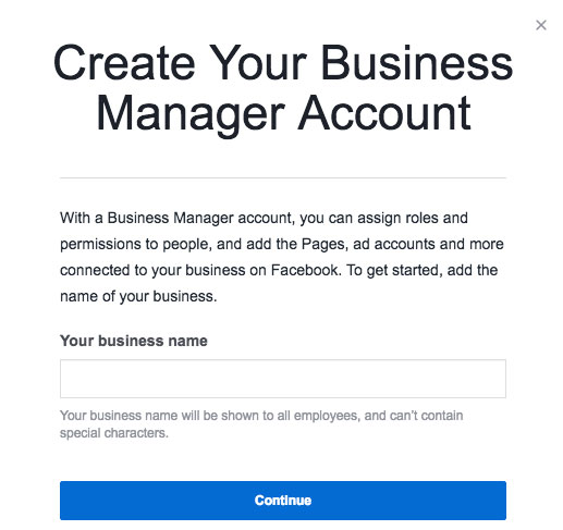 Facebook Business Manager create account